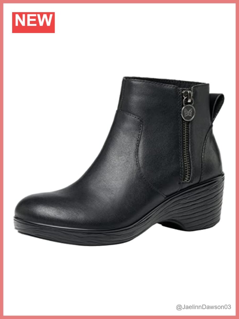 Alegria Serina Leather Wedge Ankle Boots Zip Comfort Footbed
